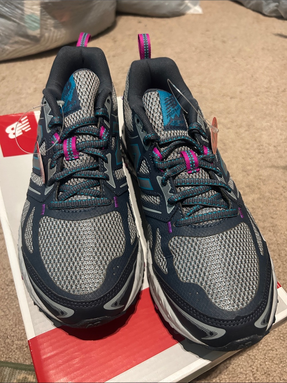 New Balance Women's Gray, Teal & Pink Athletic Running Shoes